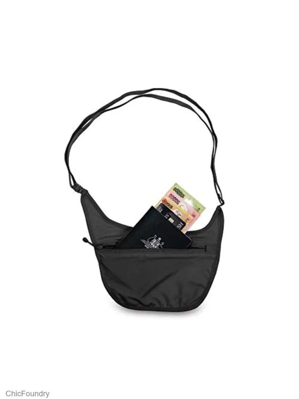 Anti-Theft Travel Neck Stash Pouch Lingerie Fabric Passport Holder